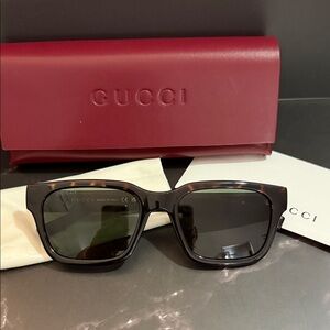 Gucci Dark Frame Sunglasses with Case